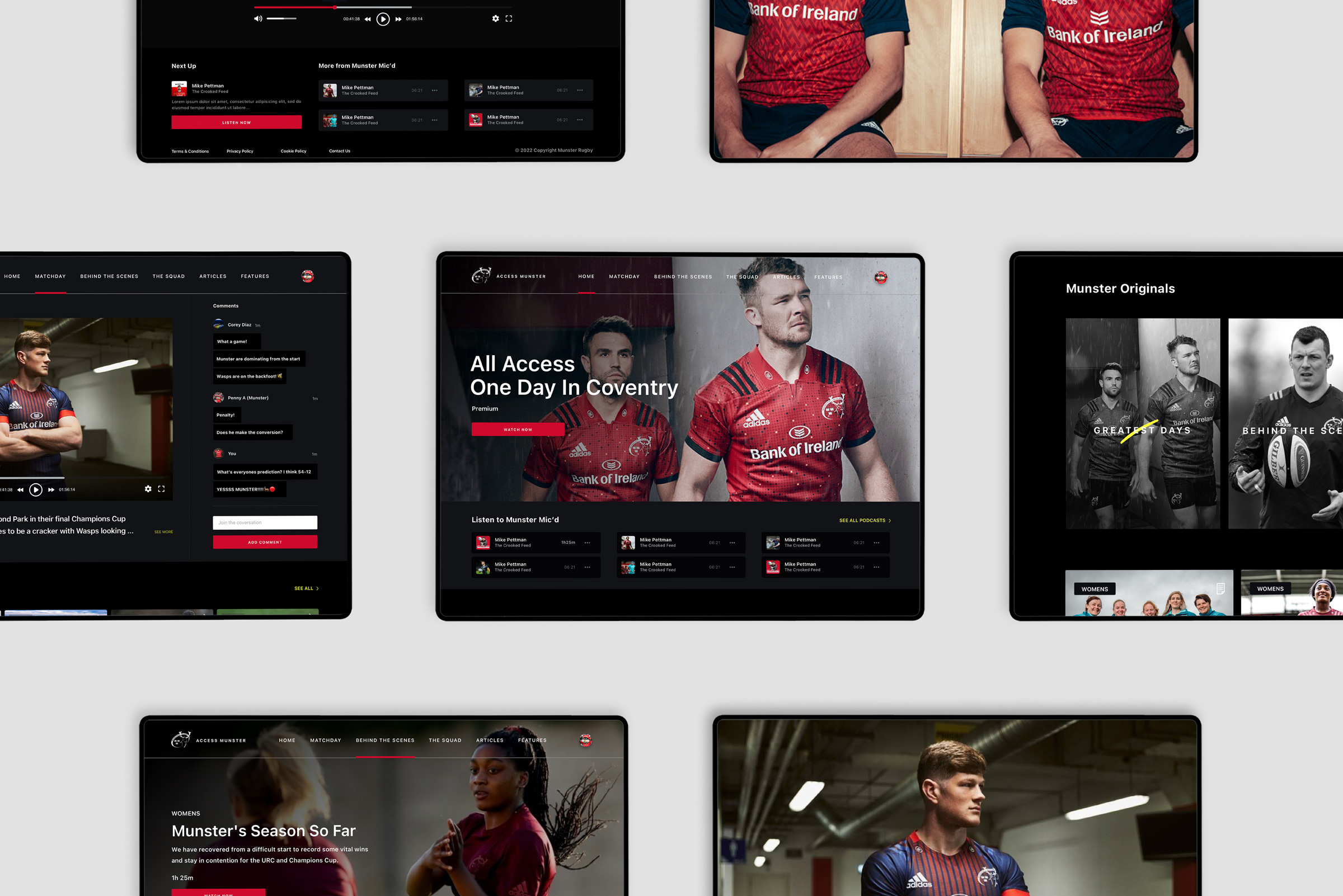 Munster Rugby Web Design UX UI