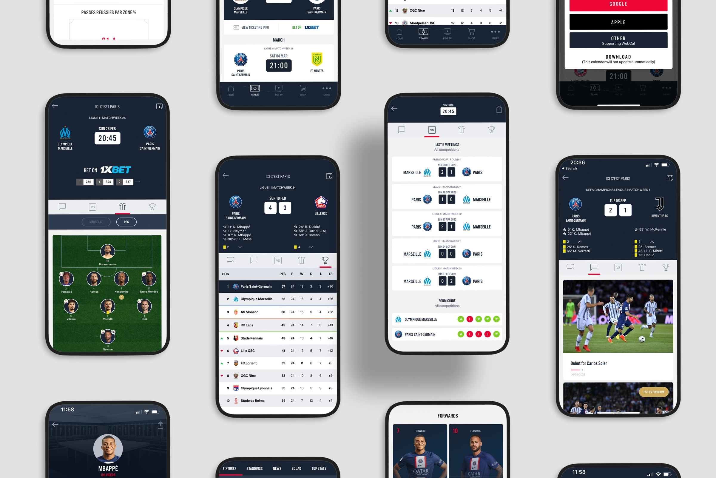 PSG App UX UI Sports App Design