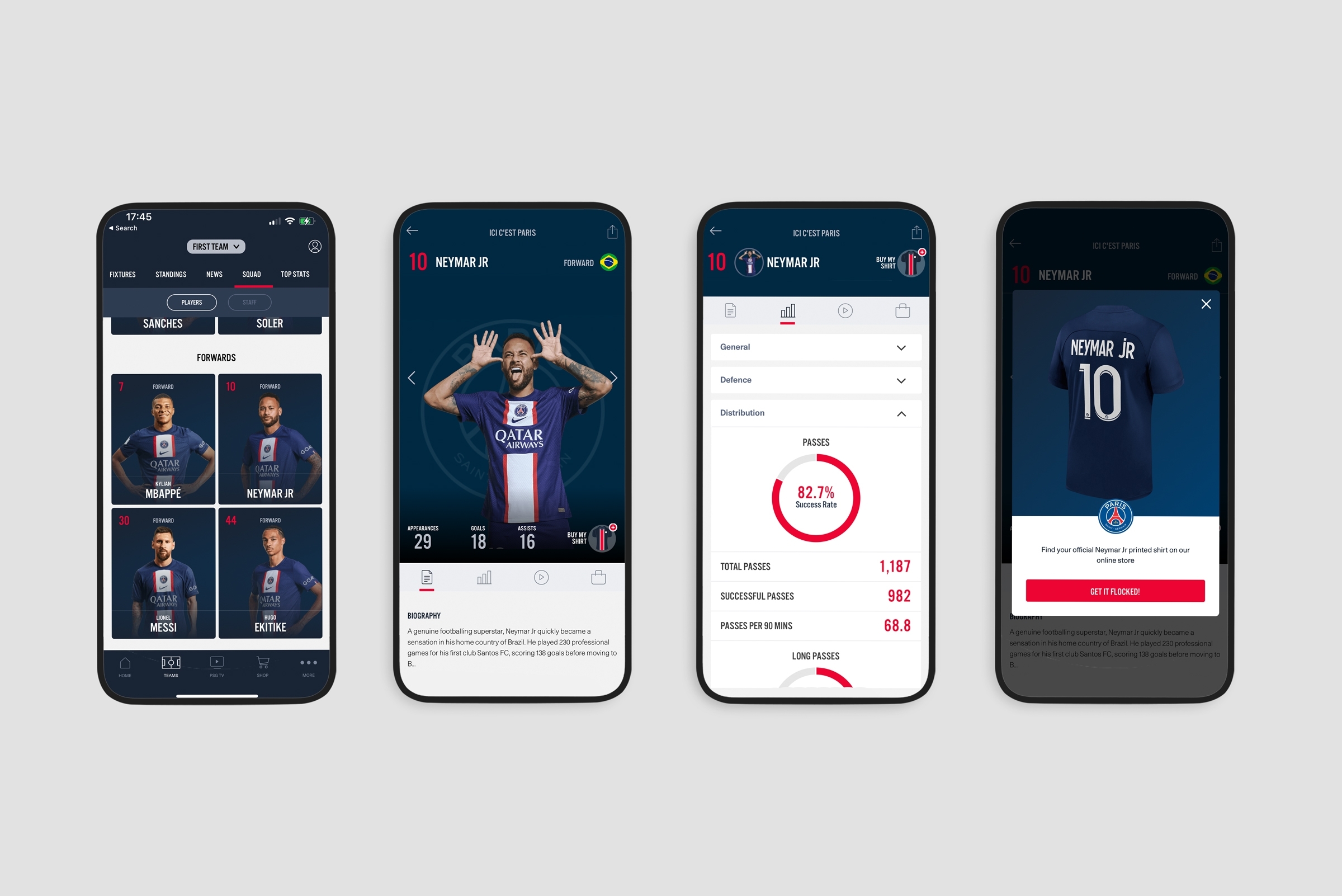 PSG App UX UI Sports App Design